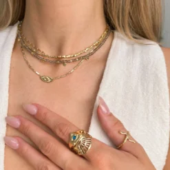 Smokey Quartz Beaded Choker -Deals Bijestora Store 39477GOLD 6