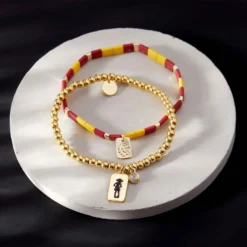 Harry Potter Gryffindor™ Tile Bead Stretch Bracelet -Deals Bijestora Store 39485GOLD 10