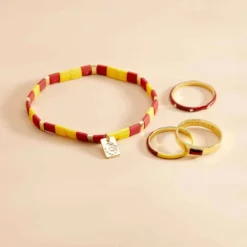 Harry Potter Gryffindor™ Tile Bead Stretch Bracelet -Deals Bijestora Store 39485GOLD 6