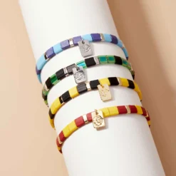 Harry Potter Slytherin™ Tile Bead Stretch Bracelet 13 Harry Potter Slytherin™ Tile Bead Stretch Bracelet -Deals Bijestora Store 39488SILV 6