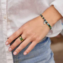 Harry Potter Slytherin™ Tile Bead Stretch Bracelet 14 Harry Potter Slytherin™ Tile Bead Stretch Bracelet -Deals Bijestora Store 39488SILV 7