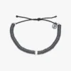 Men's Black Gunmetal Stone Bracelet