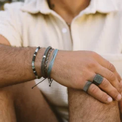 Men's Black Gunmetal Stone Bracelet 11 Men's Black Gunmetal Stone Bracelet -Deals Bijestora Store 39523BLACK 4 min