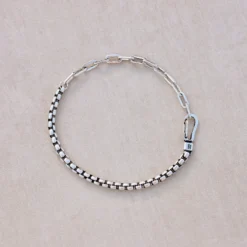 Men's Carabiner Clasp Chain Bracelet -Deals Bijestora Store 39524SILV 2 min