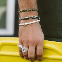 Men's Carabiner Clasp Chain Bracelet -Deals Bijestora Store 39524SILV 5 min