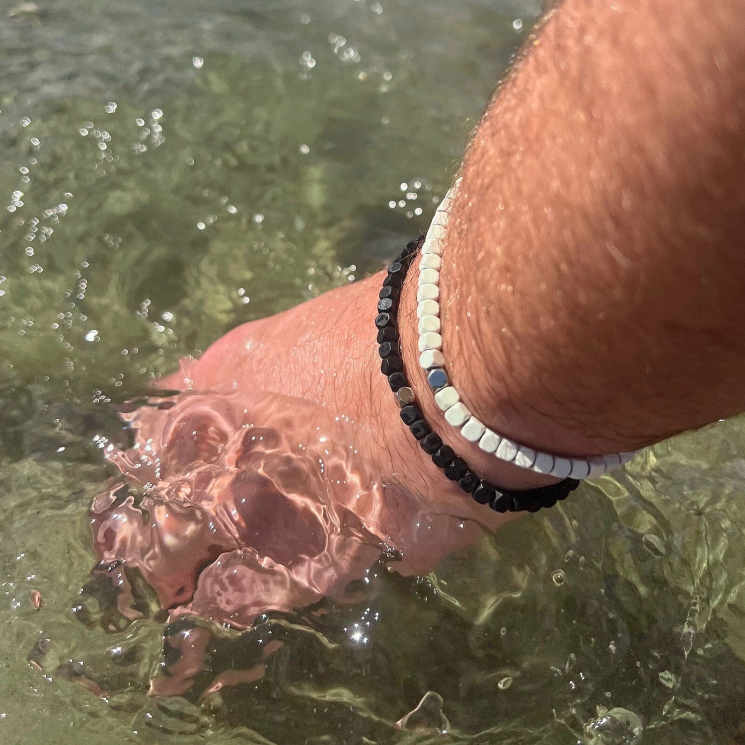 Men's Coated Hematite Stretch Bracelet 15 Men's Coated Hematite Stretch Bracelet - Image 15