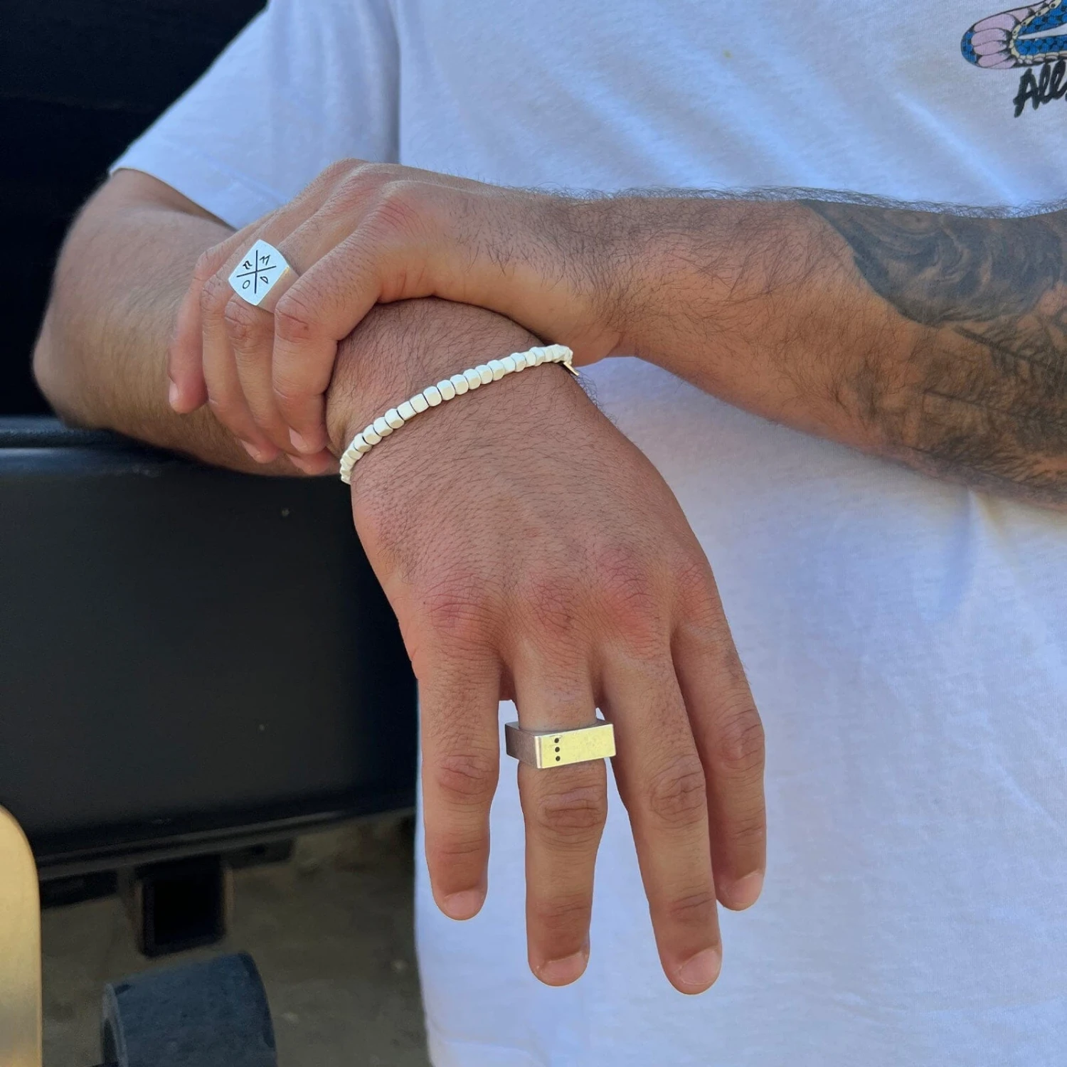 Men's Coated Hematite Stretch Bracelet 17 Men's Coated Hematite Stretch Bracelet - Image 17