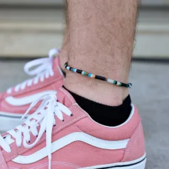 Men's Mixed Seed Bead Stretch Anklet -Deals Bijestora Store 39527SILV 5 min