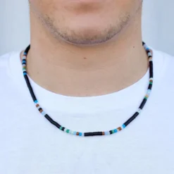 Men's Mixed Seed Bead Necklace -Deals Bijestora Store 39528SILV 4 min