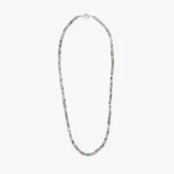 Men's Stone Bead Necklace -Deals Bijestora Store 39530SILV 1 min