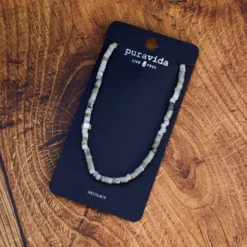 Men's Stone Bead Necklace -Deals Bijestora Store 39530SILV 2 min