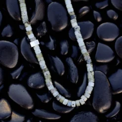 Men's Stone Bead Necklace -Deals Bijestora Store 39530SILV 3 min