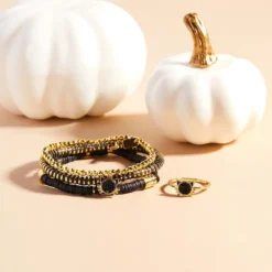 Druzy Cat Stretch Bracelet Set Of 3 -Deals Bijestora Store 39695GOLD 4 min