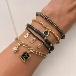 Druzy Cat Stretch Bracelet Set Of 3 -Deals Bijestora Store 39695GOLD 6 min