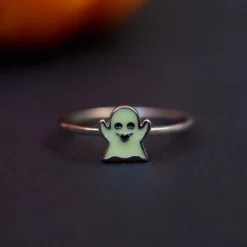 Glow In The Dark Ghost Emoji Ring -Deals Bijestora Store 39698SILV 4 min