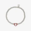 Stone & Enamel Heart Stretch Bracelet