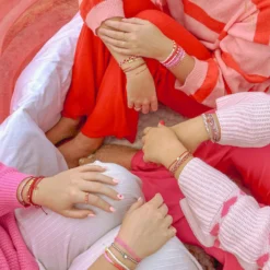 Stone & Enamel Heart Stretch Bracelet -Deals Bijestora Store 39764SILV 7