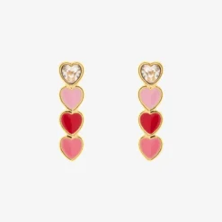 Smitten Enamel Heart Drop Earrings