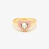 Stone & Enamel Heart Ring