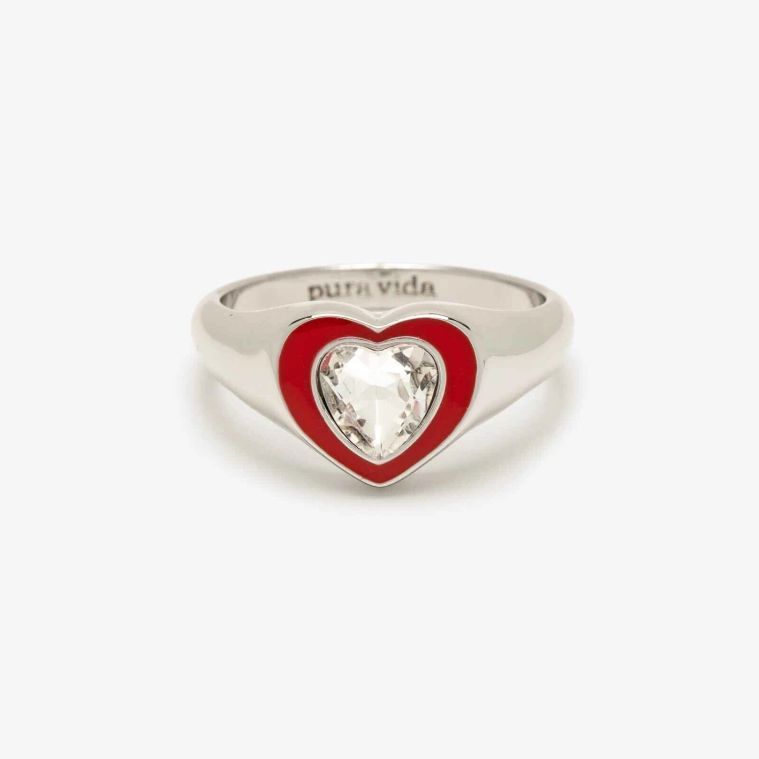 Stone & Enamel Heart Ring 11 Stone & Enamel Heart Ring - Image 11