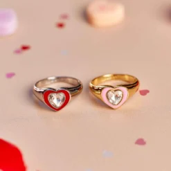 Stone & Enamel Heart Ring 34 Stone & Enamel Heart Ring -Deals Bijestora Store 39793SILV 5