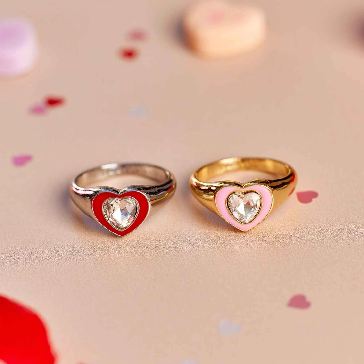 Stone & Enamel Heart Ring 15 Stone & Enamel Heart Ring - Image 15