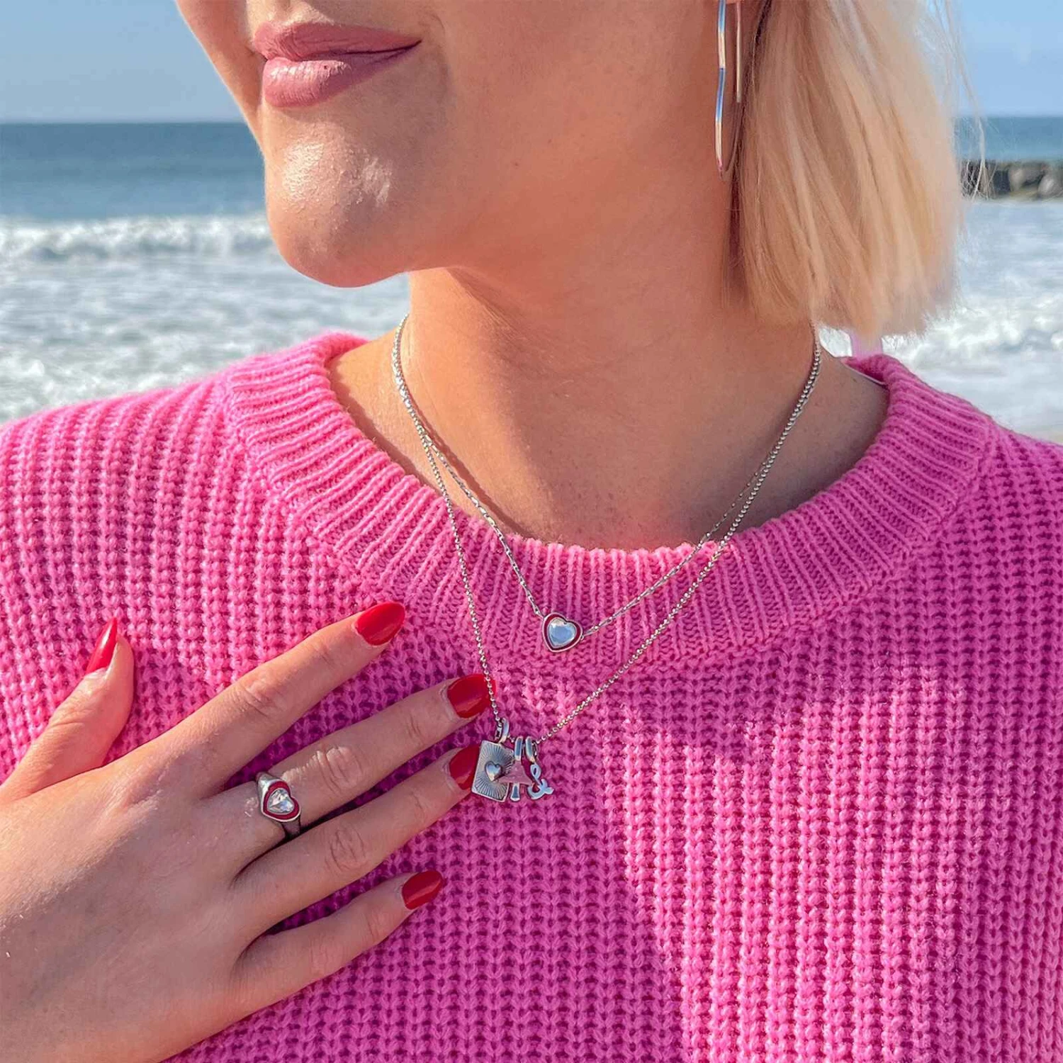 Stone & Enamel Heart Ring 16 Stone & Enamel Heart Ring - Image 16