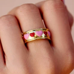 Enamel Heart Ring -Deals Bijestora Store 39795GOLD 3 min