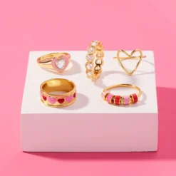 Enamel Heart Ring -Deals Bijestora Store 39795GOLD 5 min