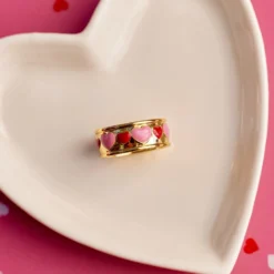 Enamel Heart Ring -Deals Bijestora Store 39795GOLD 7 min