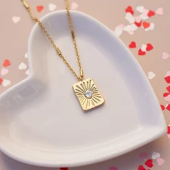 Heart Burst Pendant Necklace -Deals Bijestora Store 39802GOLD 6 min