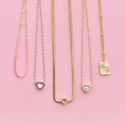 Stone & Enamel Heart Pendant Necklace 34 Stone & Enamel Heart Pendant Necklace -Deals Bijestora Store 39803GOLD 7