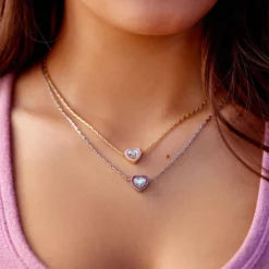 Stone & Enamel Heart Pendant Necklace 35 Stone & Enamel Heart Pendant Necklace -Deals Bijestora Store 39803GOLD 9