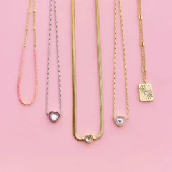 Stone & Enamel Heart Pendant Necklace 25 Stone & Enamel Heart Pendant Necklace -Deals Bijestora Store 39803SILV 5