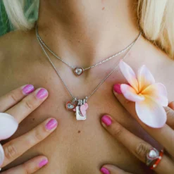 Stone & Enamel Heart Pendant Necklace 29 Stone & Enamel Heart Pendant Necklace -Deals Bijestora Store 39803SILV 9