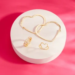 Oversized Heart Hoop Earrings -Deals Bijestora Store 39823GOLD 6 min