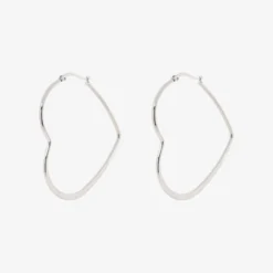 Oversized Heart Hoop Earrings -Deals Bijestora Store 39823SILV 1 min