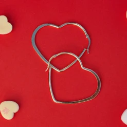 Oversized Heart Hoop Earrings -Deals Bijestora Store 39823SILV 2 min