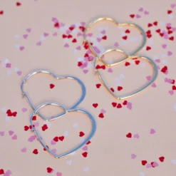 Oversized Heart Hoop Earrings -Deals Bijestora Store 39823SILV 4 min