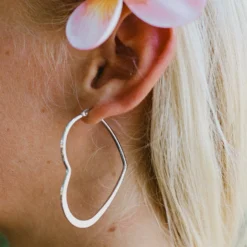 Oversized Heart Hoop Earrings -Deals Bijestora Store 39823SILV 5 min