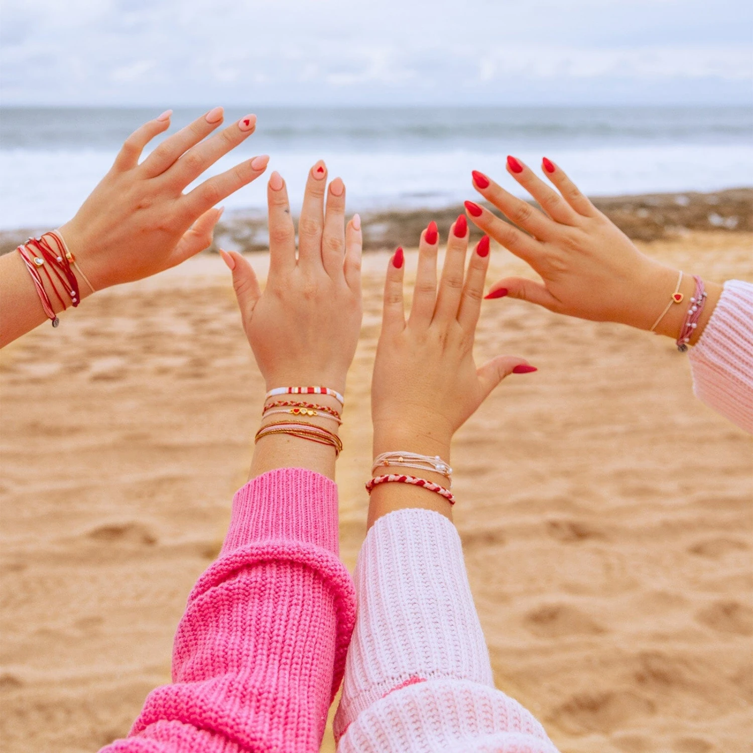 Red Cross Three Hearts Charm Bracelet 9 Red Cross Three Hearts Charm Bracelet - Image 9