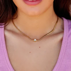 Rhinestone Heart Choker -Deals Bijestora Store 39903GOLD 3 min