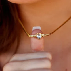 Rhinestone Heart Choker -Deals Bijestora Store 39903GOLD 6 min