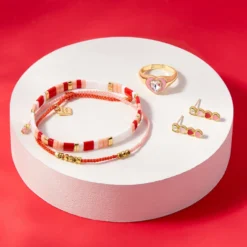Pink & Red Two Toned Dainty Bracelet -Deals Bijestora Store 39908GOLD 5 min