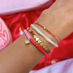 Pink & Red Two Toned Dainty Bracelet -Deals Bijestora Store 39908GOLD 8 min