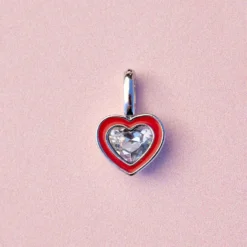 Harper Stone & Enamel Heart Charm 30 Harper Stone & Enamel Heart Charm -Deals Bijestora Store 39925SILV 2