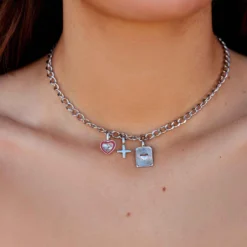 Harper Stone & Enamel Heart Charm 32 Harper Stone & Enamel Heart Charm -Deals Bijestora Store 39925SILV 6