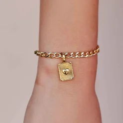 Harper Textured Heart Charm -Deals Bijestora Store 39926GOLD 5