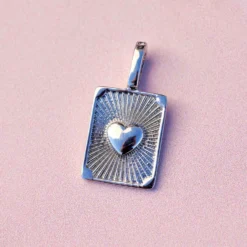 Harper Textured Heart Charm -Deals Bijestora Store 39926SILV 2