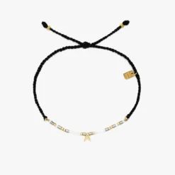 Dainty Alphabet Bracelet -Deals Bijestora Store 39989BLCK A 1 min
